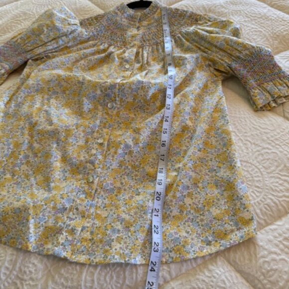 EUC Andion Amelia Blouse Yellow Floral Size S - Picture 4 of 5